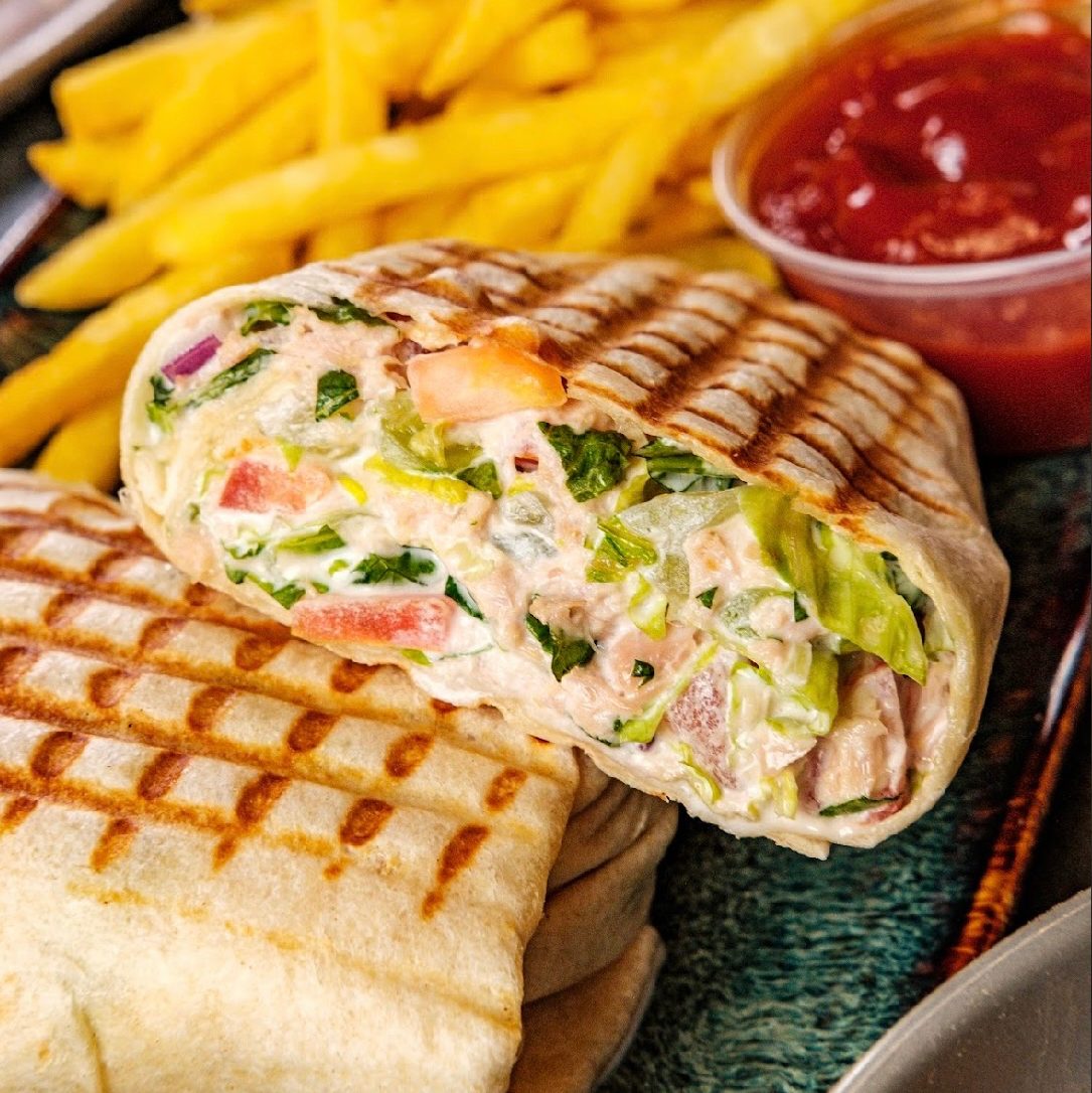 Tuna Wrap With Fries.