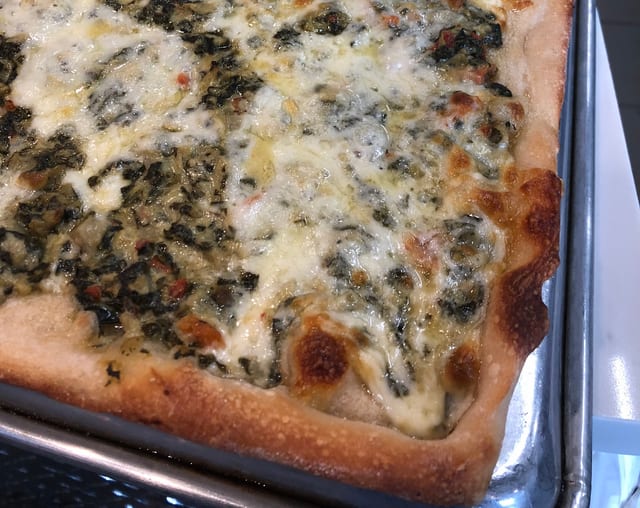 Grandma Artichoke & Spinach Dip Pizza.