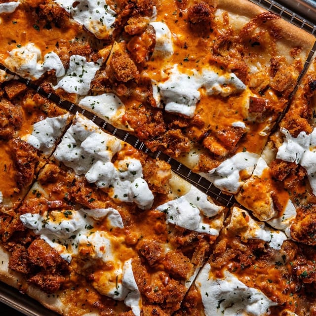 Grandma Chicken Vodka Pizza.