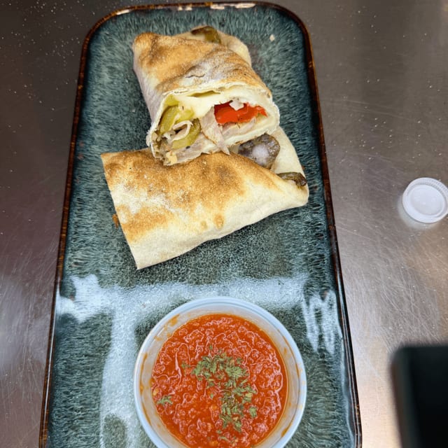 Sausage & Peppers Pizza Roll.
